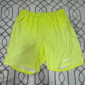 Men’s Neon Green Nike Tennis Shorts (Size: L)